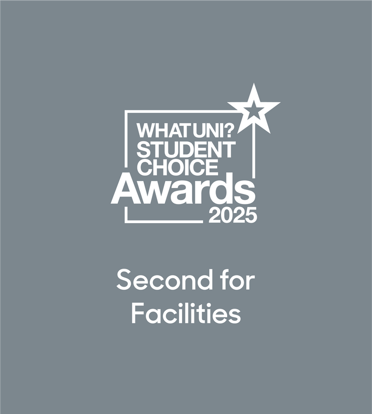Second for Facilities. Whatuni Student Choice Awards 2025.