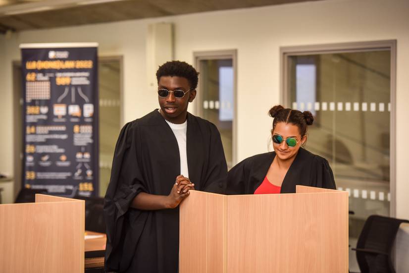 Law students in Mock Court room