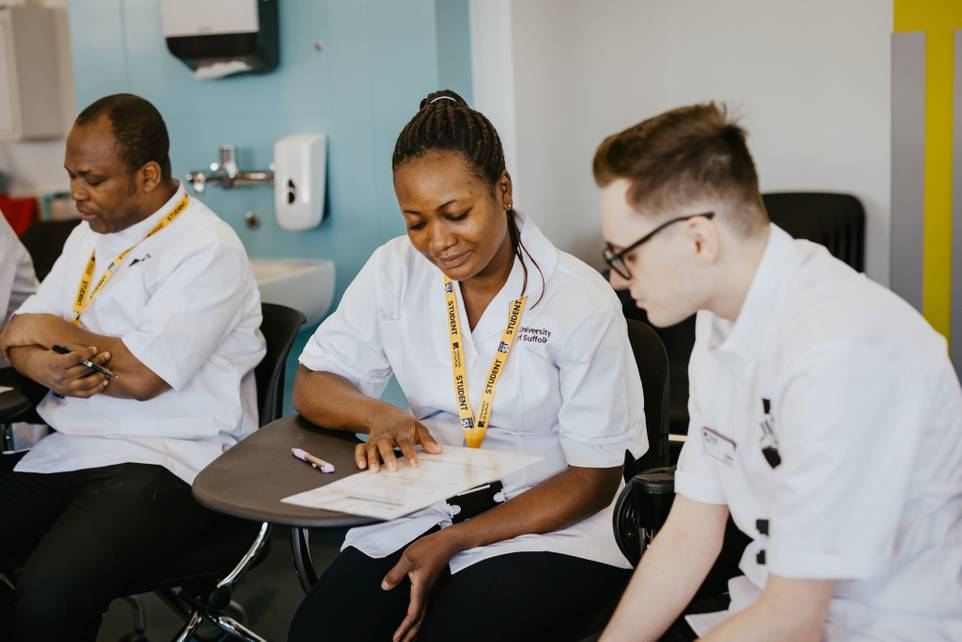 Nursing students during a seminar